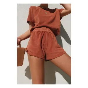 Set Loungewear da <span class=keywords><strong>Donna</strong></span> in Due Pezzi in Spugna, 100% Cotone Organico, Pantaloni e Felpa con Cappuccio, Tuta in Pile <span class=keywords><strong>per</strong></span> <span class=keywords><strong>Casa</strong></span>, Yoga e Palestra - Product Image 1