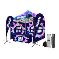 Tente pliable en aluminium avec parois, pour exposition, cadre robuste, facile à installer, imperméable, logo personnalisé, publicité extérieure, 3x3m