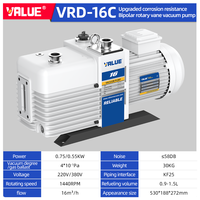 Pompe à vide rotative à palettes à huile à deux étages polyvalente VRD-16C, débit réglable, OEM disponible, 0,55 kW, 220 V/380 V, pour applications de laboratoire