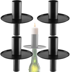Wholesales Custom Wine Bottle Stick Table Decoration Electroplated <b>Black</b> Metal Candle <b>Holder</b> - Product Image 1