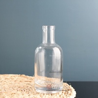 Bouteille de vin en verre vide ronde personnalisée de 50 ml à 1000 ml pour whisky, vodka, gin et autres boissons, différentes tailles de 50 ml à 1000 ml