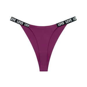 Tangas sexis de encaje fino con letras plateadas estilo camiseta sin costuras de cintura baja para mujer - Product Image 4