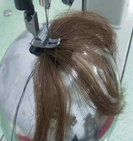 Cheveux naturels perruque faite machine à coudre