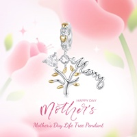 Bijoux de mode breloque en argent Sterling pour Bracelet fabrication de bijoux fête des mères coeur amour ailes arbre de vie pendentif fermoir perles