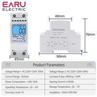 Compteur d'énergie bidirectionnel multifonction 230V 100A avec réinitialisation, pour énergie solaire, tension, courant, fréquence, communication RS485 DDS665-