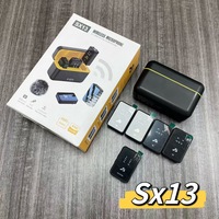 Microphone sans fil professionnel SX13 à fixation cravate 4 micros pour iPhone Android Connecteur Type C pour diffusion en direct Vlogging Plastique