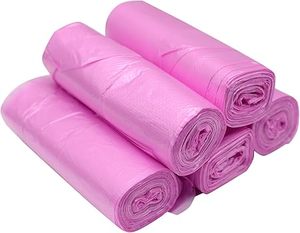 Bolsas de Basura para Baño Huamaohengchun de 4 Galones, 5 Rollos/100 Unidades, Asas Pequeñas, Color Rosa, Material LDPE Resistente - Product Image 1