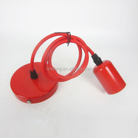 E26 E27 plastique fer suspension douille métal avec câble textile