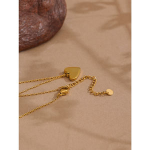 Collier pendentif en acier inoxydable exquis JINYOU 4096 avec zircon en forme de cœur, amour, tu es aimé, souhaits, porte-bonheur, pour femmes, bijoux de mode, cadeau - Product Image 3