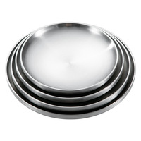Zhenneng haute qualité 201 acier inoxydable argent or chargeur assiettes barbecue plateau plats et assiette assiette ronde pour la cuisine