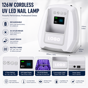 Yaqin professionnel <span class=keywords><strong>4</strong></span> minuteries 126W 5200mAh haute puissance plus rapide sèche-ongles Rechargeable sans fil LED UV lampe à ongles - Product Image 6