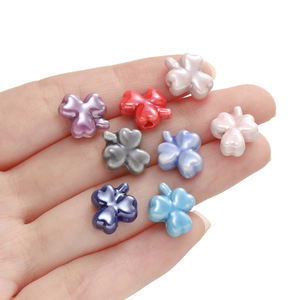 Perles en céramique émaillée en forme de trèfle, ouverture de 2mm, pour la fabrication de bracelets, accessoires de bijoux DIY - Product Image 2