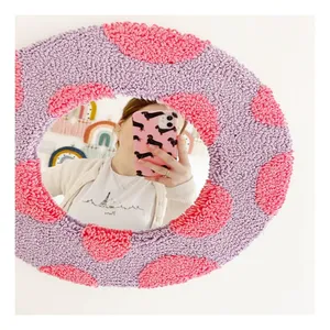 Ins thời trang Hàn Quốc 100% handmade chần sợi vòng gương độc đáo pastel trang trí tùy chỉnh đấm kim gương Home & Living
