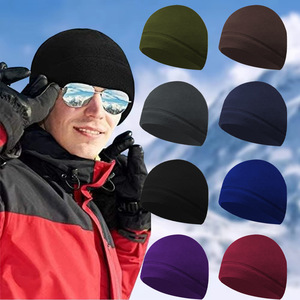 Chapeau chaud en polaire, couleur unie, respirant, casquette de sport d'extérieur, protection contre le froid pour adultes, hiver - Product Image 1
