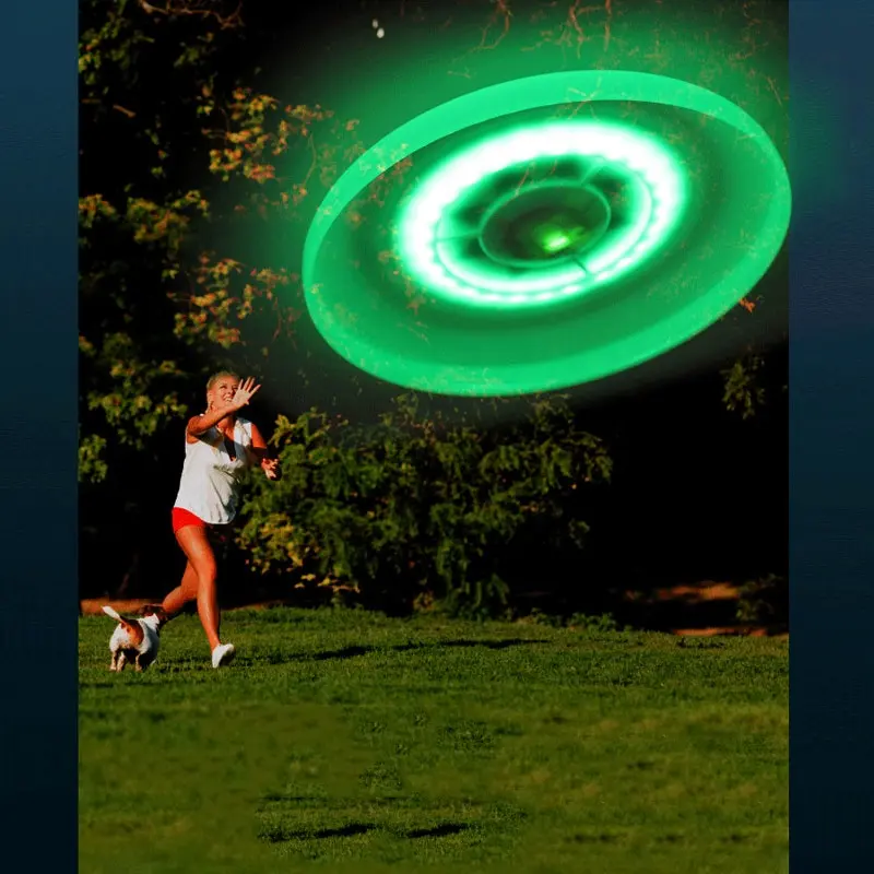 Wiederauf ladbare Flugs cheibe Typ-C-Schnitts telle LED Flying Disc Spielzeug 8 Beleuchtungs modi Led Outdoor Sports Frisbeed