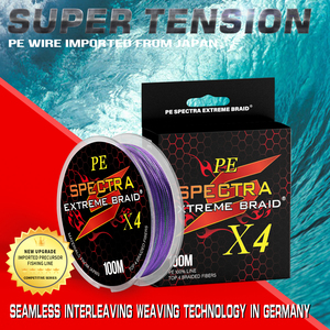 Nouvelle ligne de pêche Spectra PE X4 100M, multifilament robuste, personnalisée, en fil d'acier Seaspider, durable, flottante - Product Image 2