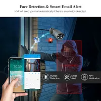 Caméra de sécurité extérieure Techage 4MP avec capteur CMOS, audio bidirectionnel, PoE, étanche IP66, détection humaine, caméra bullet en métal