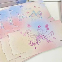 Boîte de rangement portable en carton ondulé imprimé papillons rêveurs, en matériaux recyclés, pour papeterie et petits cadeaux