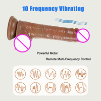 Vibromasseur télescopique en silicone liquide à 7 vitesses, 10 modes de vibration, 42 modes de chauffage, 100 % étanche, jouet réaliste en forme de pénis souple pour