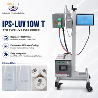 Imprimante laser UV IPS-LUV10W T 10W pour le marquage permanent des contenants en HDPE, impression de la date de lot, code GS1, système de marquage laser