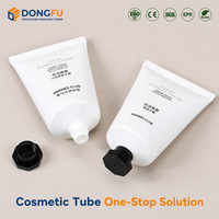 Tube souple PE vide personnalisé 50 ml pour crème pour les mains, givré, avec bouchon à vis noir, emballage plastique pour lotion et soins de la peau, logo personnalisé
