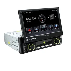 USB TYPE-C 1 DinユニバーサルAndroidカーラジオオートラジオ7 "格納式タッチスクリーンWifi BT FMRDSステレオラジオカーアクセサリー
