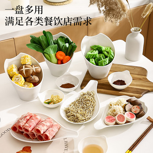 Hot Pot Side Dish <b>Tray</b> Set <b>Plastic</b> Food Preparation With Handle Non Melamine For Kitchen Serving - Product Image 3