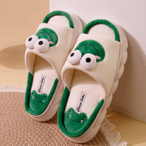 Vente en gros de pantoufles d'intérieur populaires pour femmes, avec semelle en PVC et tige en lin, de qualité supérieure, pour l'été et le printemps - Product Image 4