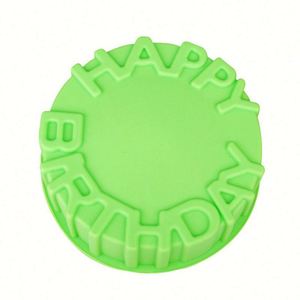 Moule en silicone rond avec inscription Joyeux Anniversaire, échantillon gratuit d'usine, moule à pâtisserie, moule à gâteau en silicone OEM/ODM - Product Image 2