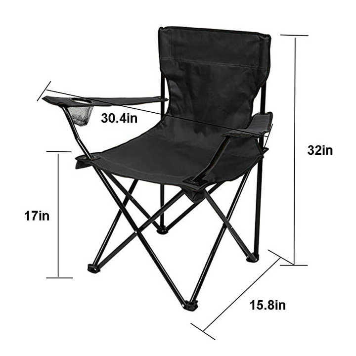 Silla Plegable Camping con Respaldo Lateral 75x46x80cm