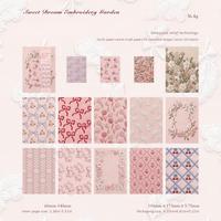 Blocs-notes 3D brodés en relief, 28 feuilles, papier décoratif vintage pour journal et scrapbooking, papeterie scolaire promotionnelle