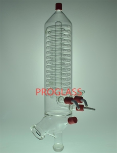 Condenseur en verre d'évaporateur rotatif vertical pour Buchi, corps de 200mm, adapté au R215 300 - Product Image 3