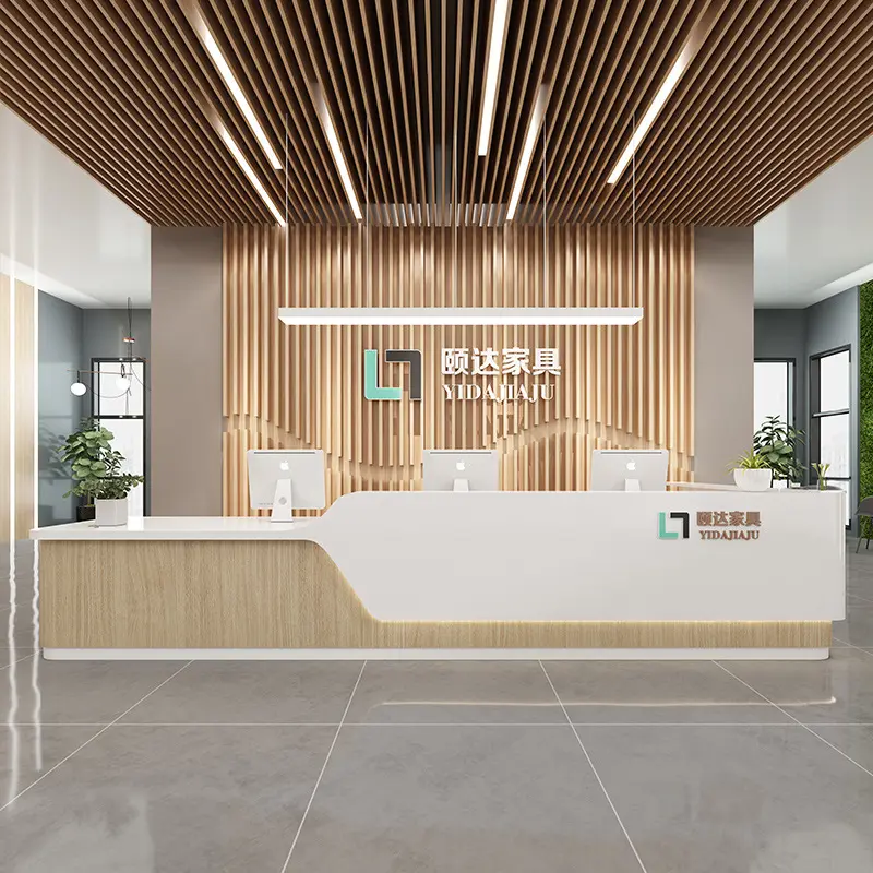 Bürotisch Schreibtisch 2024 hochwertige Klinik großer L-förmiger Empfangs-Schreibtisch für Krankenhaus
