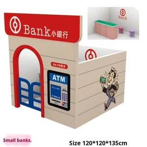 Casa de Muñecas de Madera para Jardín de Infancia, Hospital, Cocina, Supermercado, Banco, <span class=keywords><strong>Juego</strong></span> de Imitación, <span class=keywords><strong>Juego</strong></span> de Roles, 120x120x135cm - Product Image 4