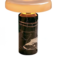 Lampe de table en verre marbré avec abat-jour en forme de dôme, lampe de chevet LED, éclairage décoratif moderne pour salon et chambre à coucher