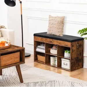 Wholesale Small Entryway Shoe Rack Bench Chest Wooden Seated Shoe Cabinet Storage Stand With Seat Soft Padded Cushion For Shoes