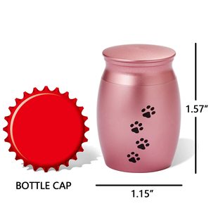 Urnes funéraires personnalisées Petdom en acier inoxydable pour animaux de compagnie, motif patte grise, pour le stockage des cendres, en aluminium de qualité supérieure - Product Image 3