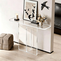 Table console en acrylique transparente, table d'appoint étroite pour entrée, table de canapé pour couloir, salon, hall d'entrée, mobilier moderne