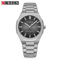 Reloj de Cuarzo CURREN 8456 de Lujo para Hombre, Caja de Aleación, Correa de Acero Inoxidable, Resistente al Agua, Colores Verde, Plateado, Negro y Dorado