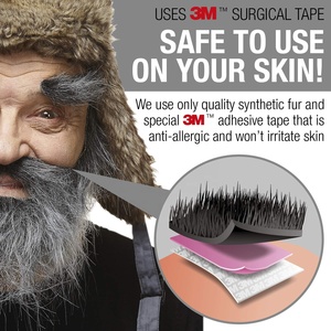 Râu Và Lông Mày Giả Của Vua Già Màu Xám Lộn Xộn - Product Image 3