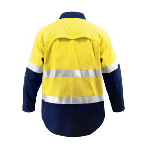 Zuolaya Camicia da Lavoro a Maniche Lunghe 100% Cotone <span class=keywords><strong>Alta</strong></span> Visibilità Gialla ANSI Classe 2 <span class=keywords><strong>Abbigliamento</strong></span> Riflettente di Sicurezza per Uomo <span class=keywords><strong>Abbigliamento</strong></span> da Lavoro per Miniera - Product Image 2