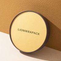Boîte cadeau ronde rigide en papier personnalisée Lionwrapack avec couvercle doré et insert floqué noir