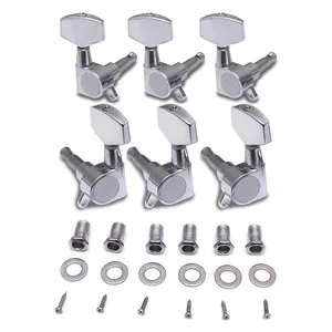 Chrome 3R3L Sealed Keys Machine Head Guitar Tuning Pegs for Electric Guitar or Acoustic Guitar with Big Button