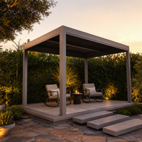 Pergola en aluminium pour extérieur, manuelle, pour studio indépendant, bureau de jardin, pavillon à lames orientables