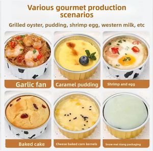 Vasos Desechables Redondos de Aluminio de 125 ml con Tapa de PP, Mini Bandeja para Pasteles, Contenedor de Grado Alimenticio - Product Image 5