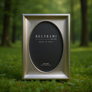 Beltrami Silver Plated Photo <b>Frame</b> with Embossing <b>Printing</b> Durable Rectangle Wood Structure Made in Italy Argento 999 - Product Image 3