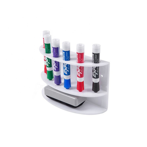 Portapenne da Parete in Acrilico, Espositore per Pennarelli <span class=keywords><strong>Bianco</strong></span> con Porta Gomma - Product Image 1