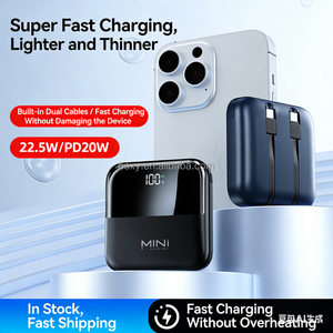 OEM/ODM Banco de Energía de CC de Alta Capacidad de 10000 mAh con Carga Rápida PD de 22.5W, Pantalla LED, Tipo-C, 2 Cables Integrados - Product Image 4