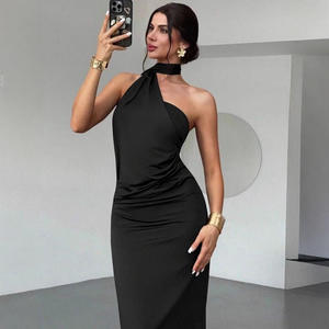 Robe longue sexy d'été aux couleurs unies pour femmes - Product Image 5