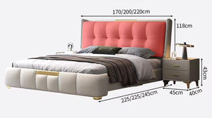 เตียงหนังหุ้มเบาะคุณภาพสูง หรูหรา สำหรับโรงแรมและบ้าน สะดวกสบาย ทนทาน สำหรับขายส่ง - Product Image 6